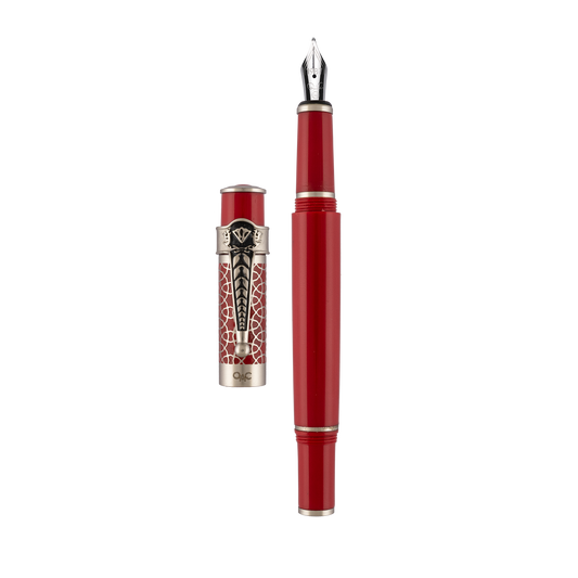 Autograph Red Silver Fountain Pen