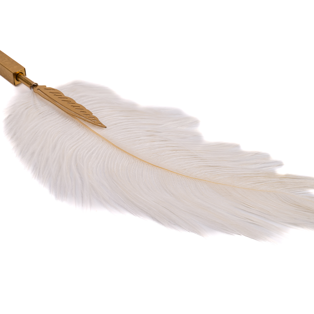 SILVER SPARKLE WHITE OSTRICH QUILL PEN