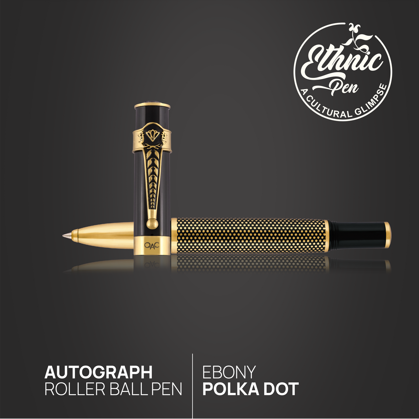 Autograph Ebony Polka Dot Roller Ball Pen
