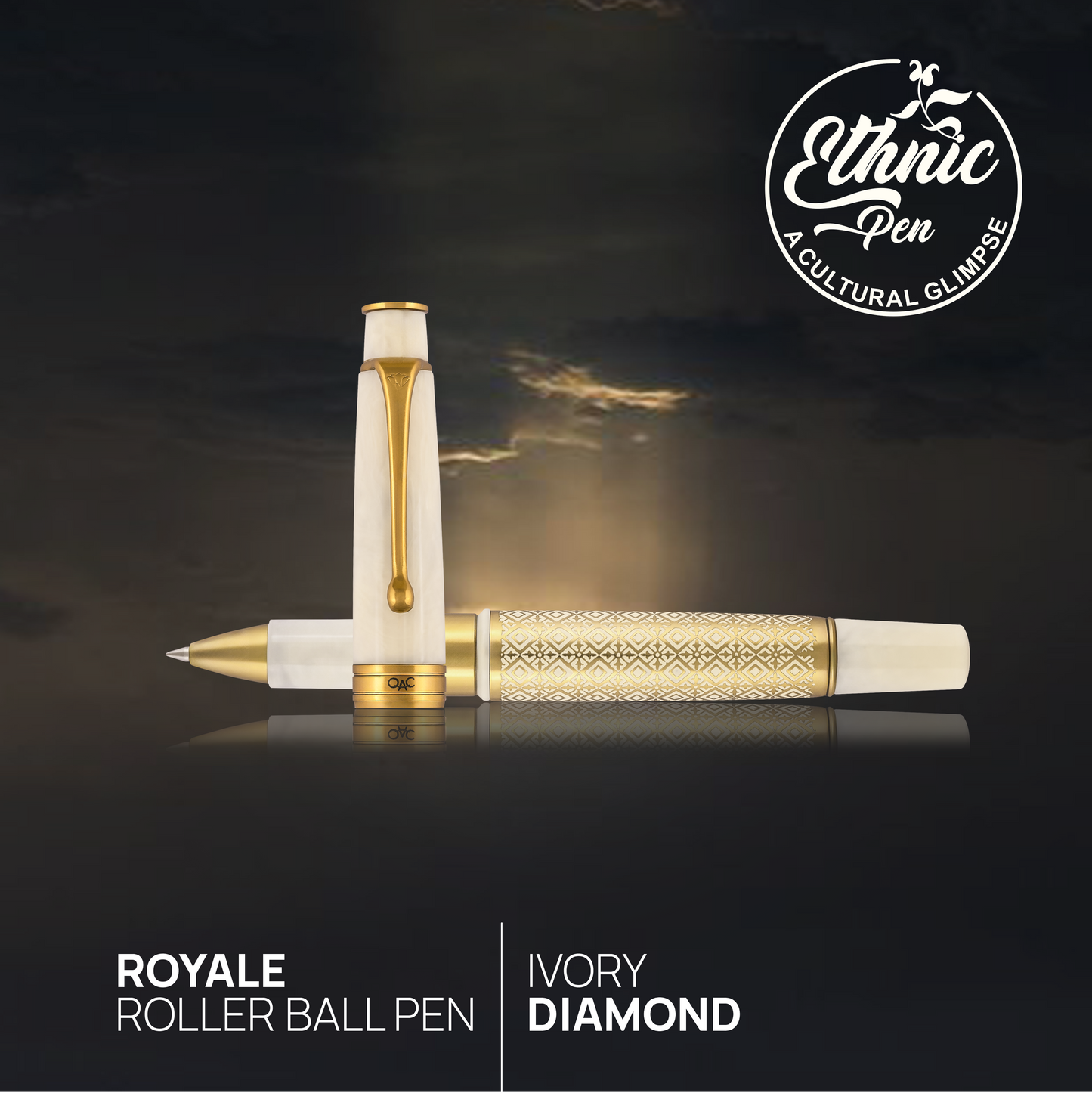 Royale Ivory Diamond Roller Ball Pen