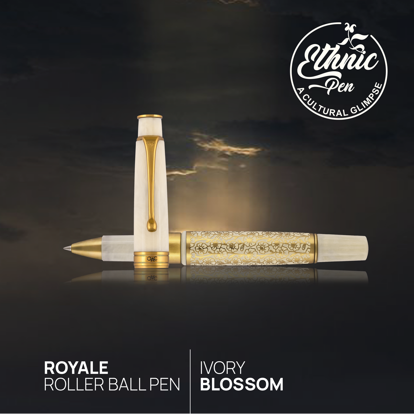 Royale Ivory Blossom Roller Ball Pen