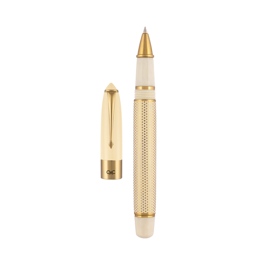 Epic Ivory Polka Dot Roller Ball Pen