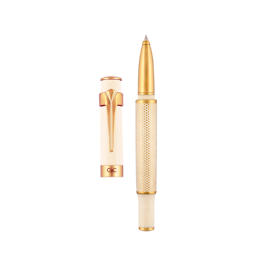 Valor Ivory Polka Dot Roller Ball Pen
