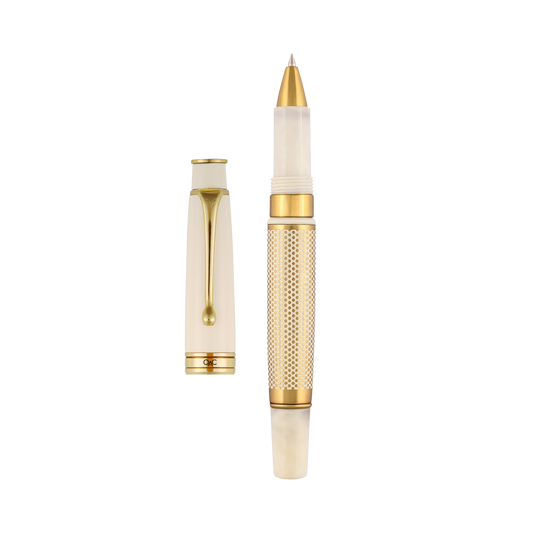 Royale Ivory Polka Dot Roller Ball Pen