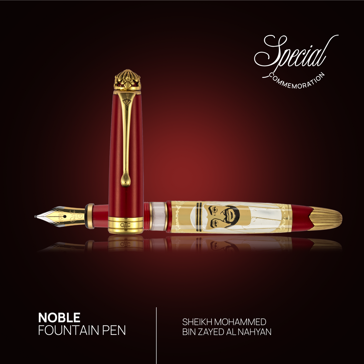 Noble Sheikh Mohammed Bin Zayed Bin Sultan Al Nahyan Fountain Pen Red