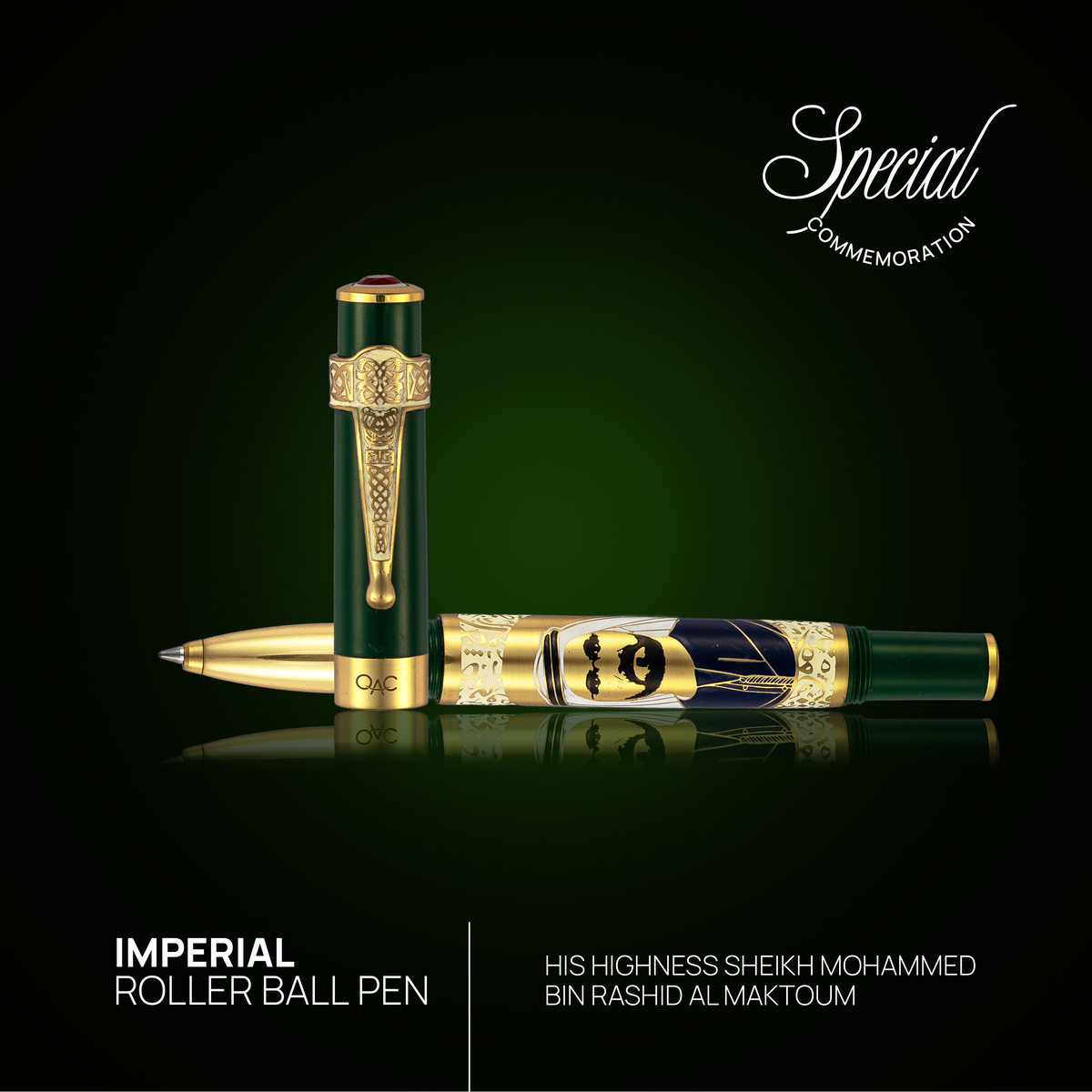 Imperial Sheikh Mohammed Bin Rashid Al Makhtoum Roller Ball Pen Green