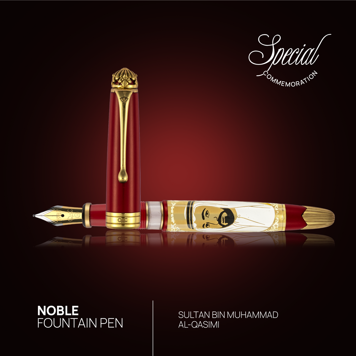 Noble Sheikh Sultan bin Muhammad Al-Qasimi Fountain Pen Red