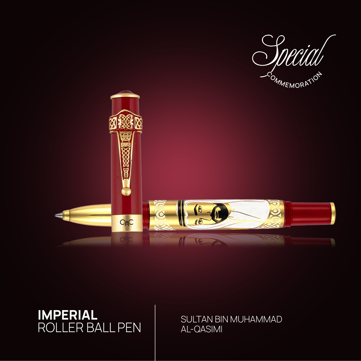 Imperial Sheikh Sultan bin Muhammad Al-Qasimi Roller Ball Pen Red