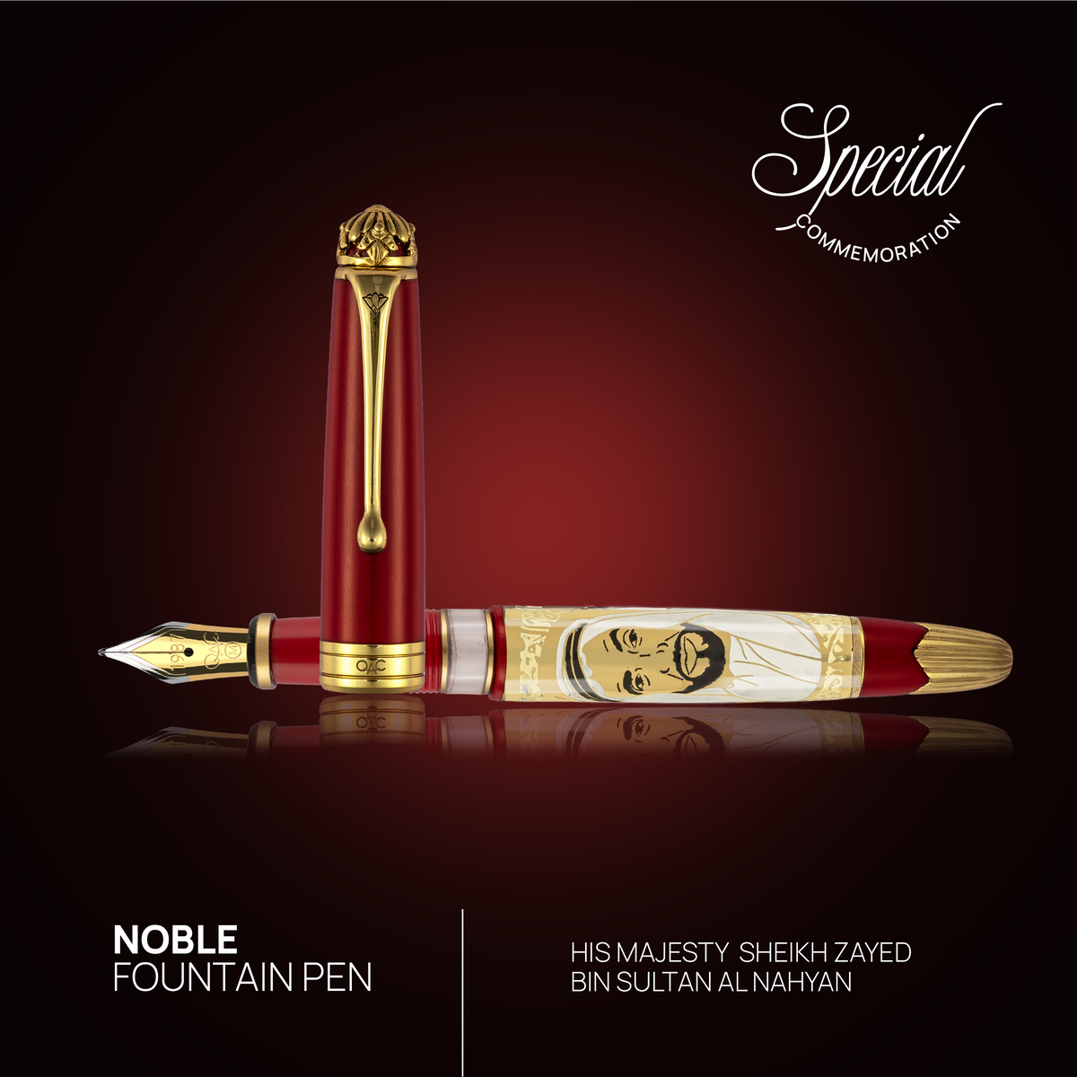 Noble Sheikh Zayed Fountain Pen Red