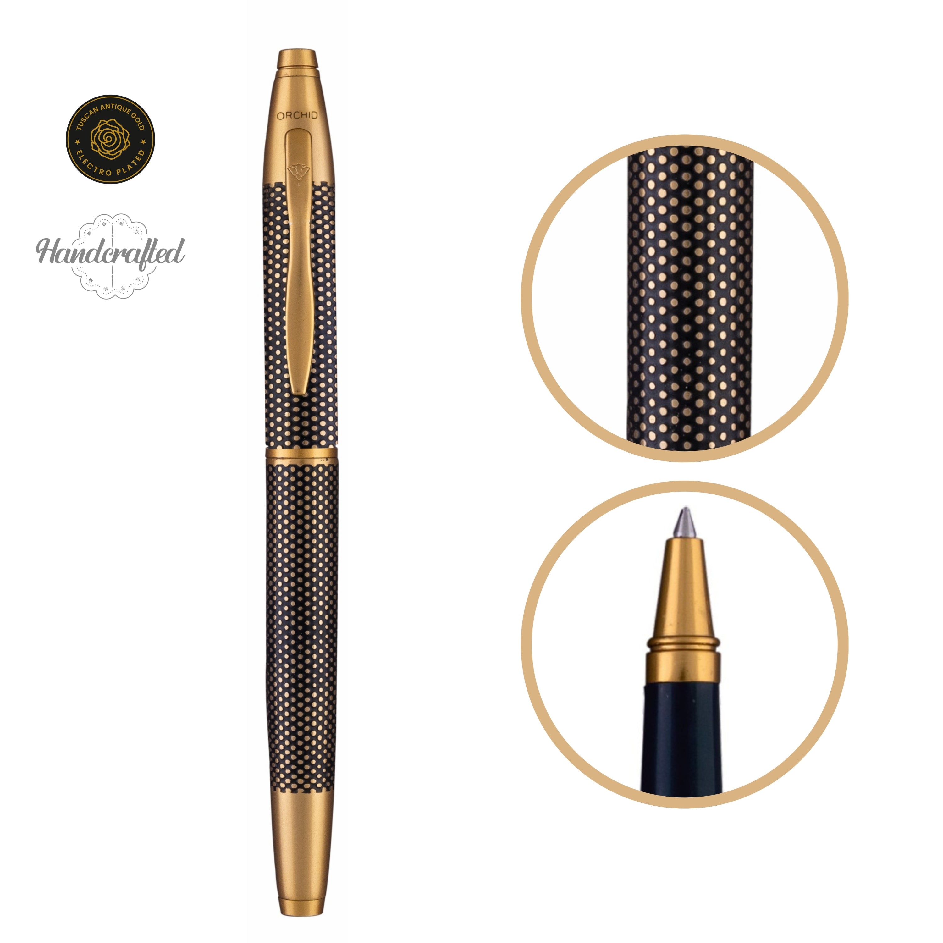 EFFEX ROLLER BALL PEN - EBONY POLKA DOT