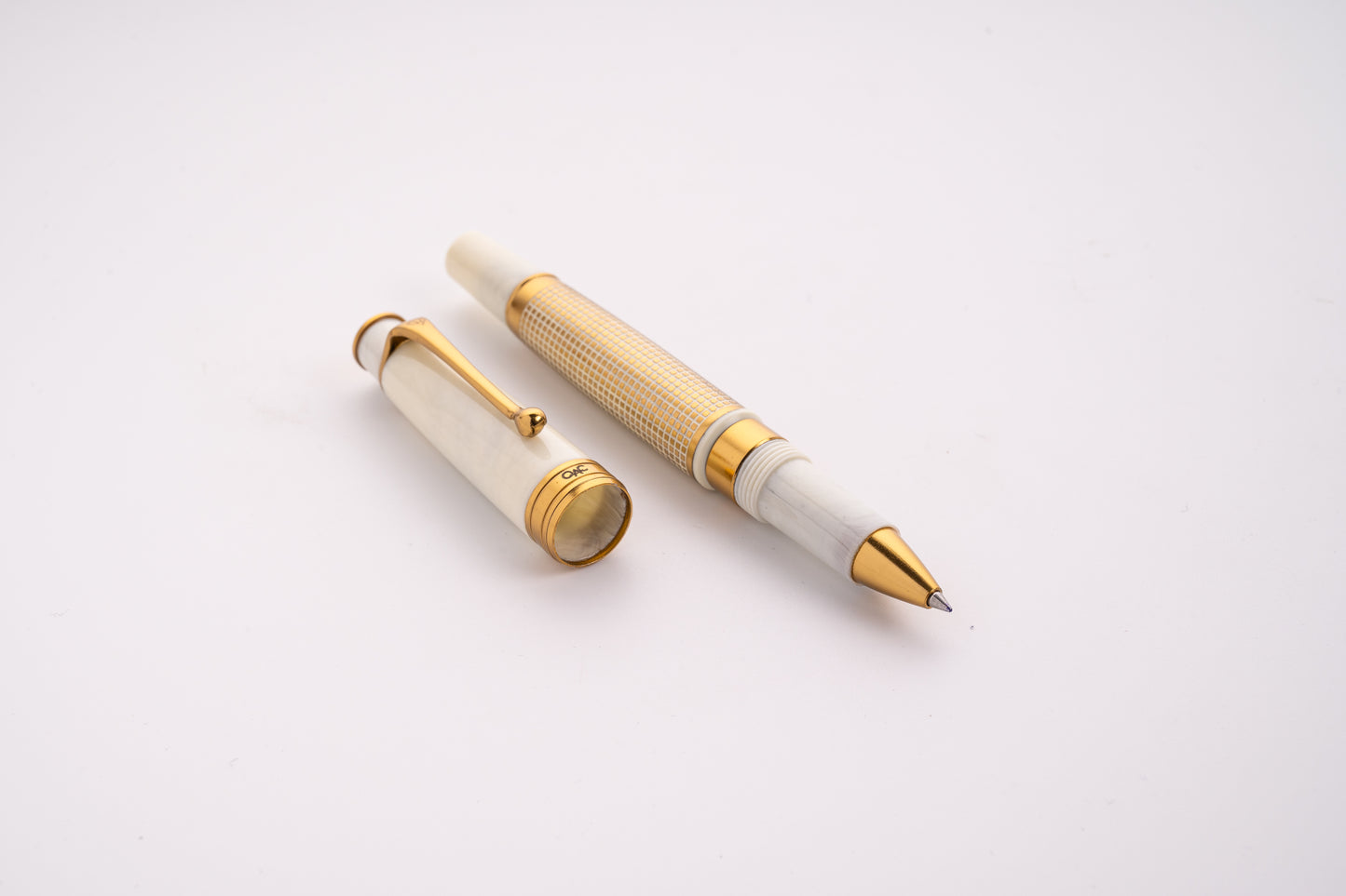 Royale Ivory X Hatch Roller Ball Pen