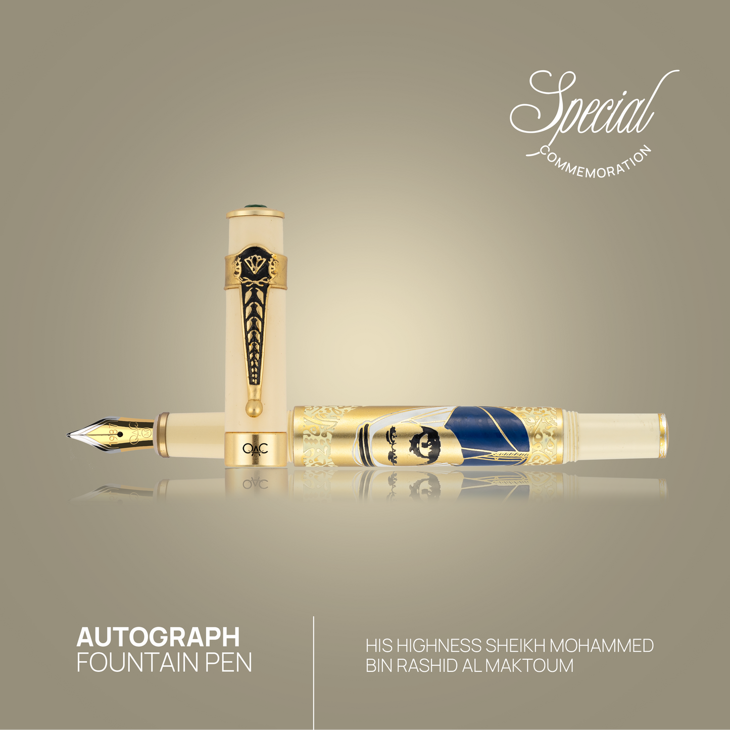 Autograph Sheikh Mohammed Bin Rashid Al Maktoum Fountain Pen Ivory