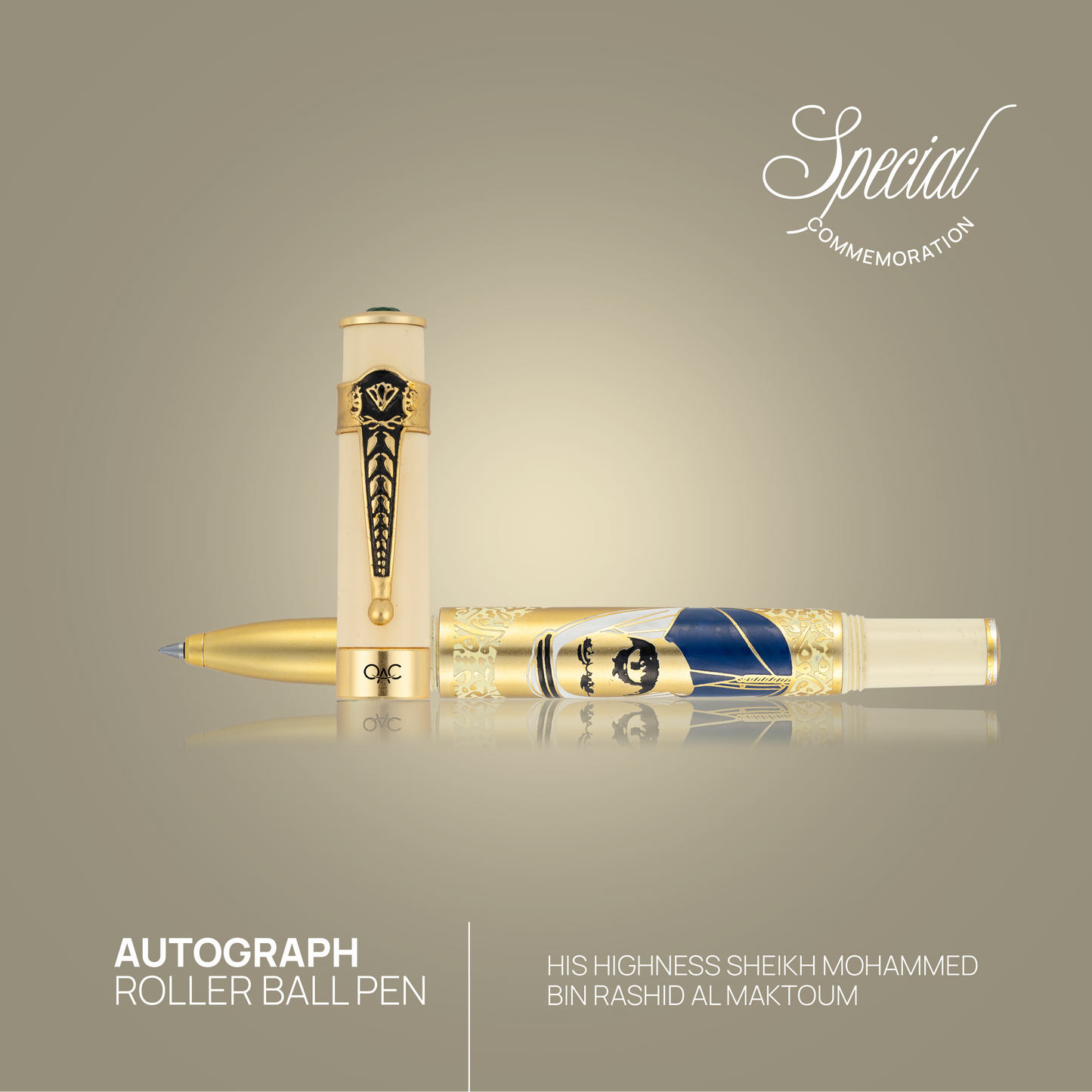 Autograph Sheikh Mohammed Bin Rashid Al Maktoum Roller Ball Pen Ivory