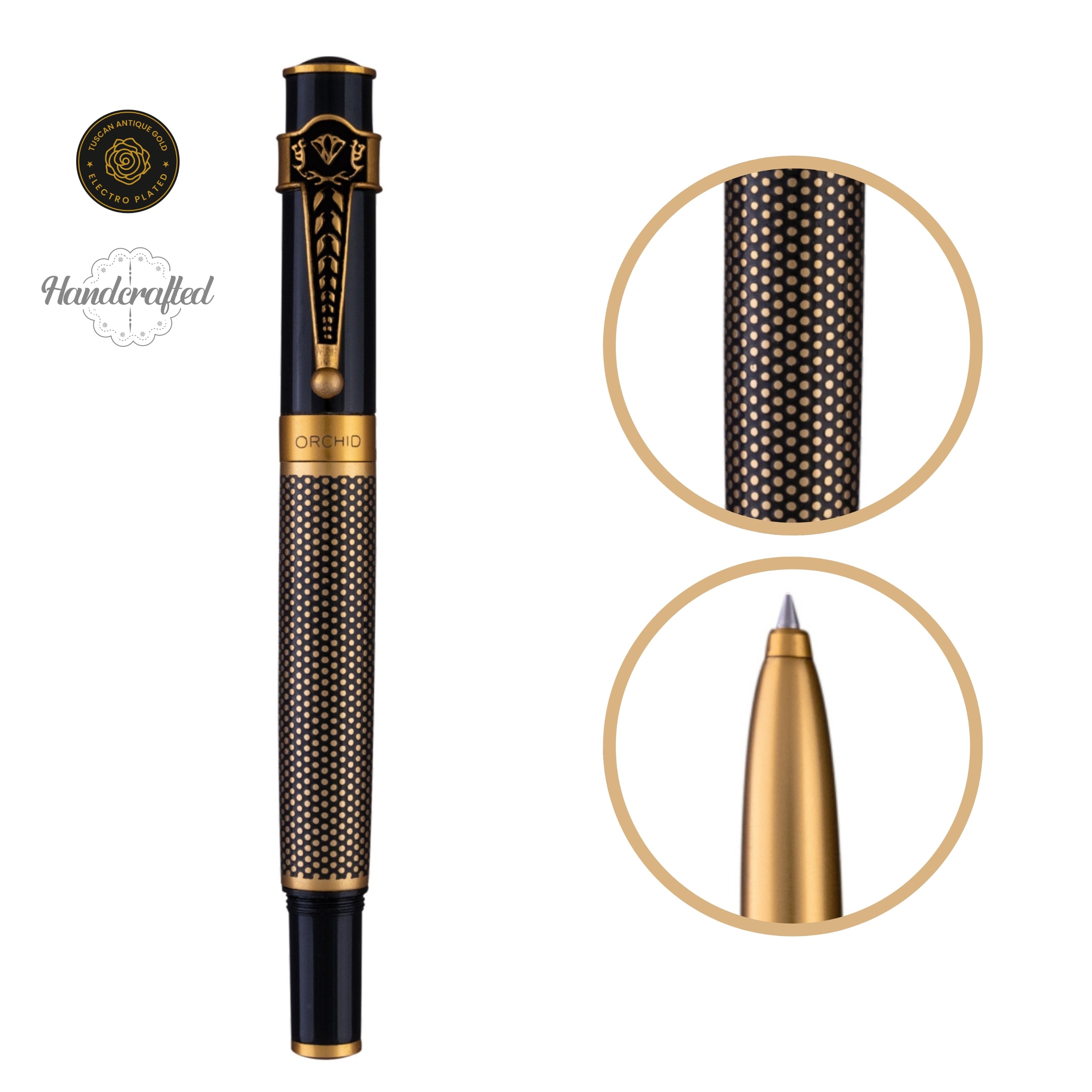 AUTOGRAPH ROLLER BALL PEN - EBONY POLKA DOT