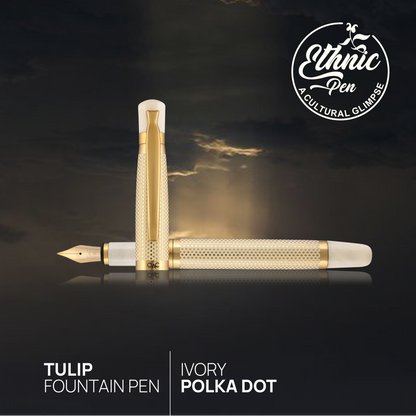Tulip Ivory Polka Dot Fountain Pen