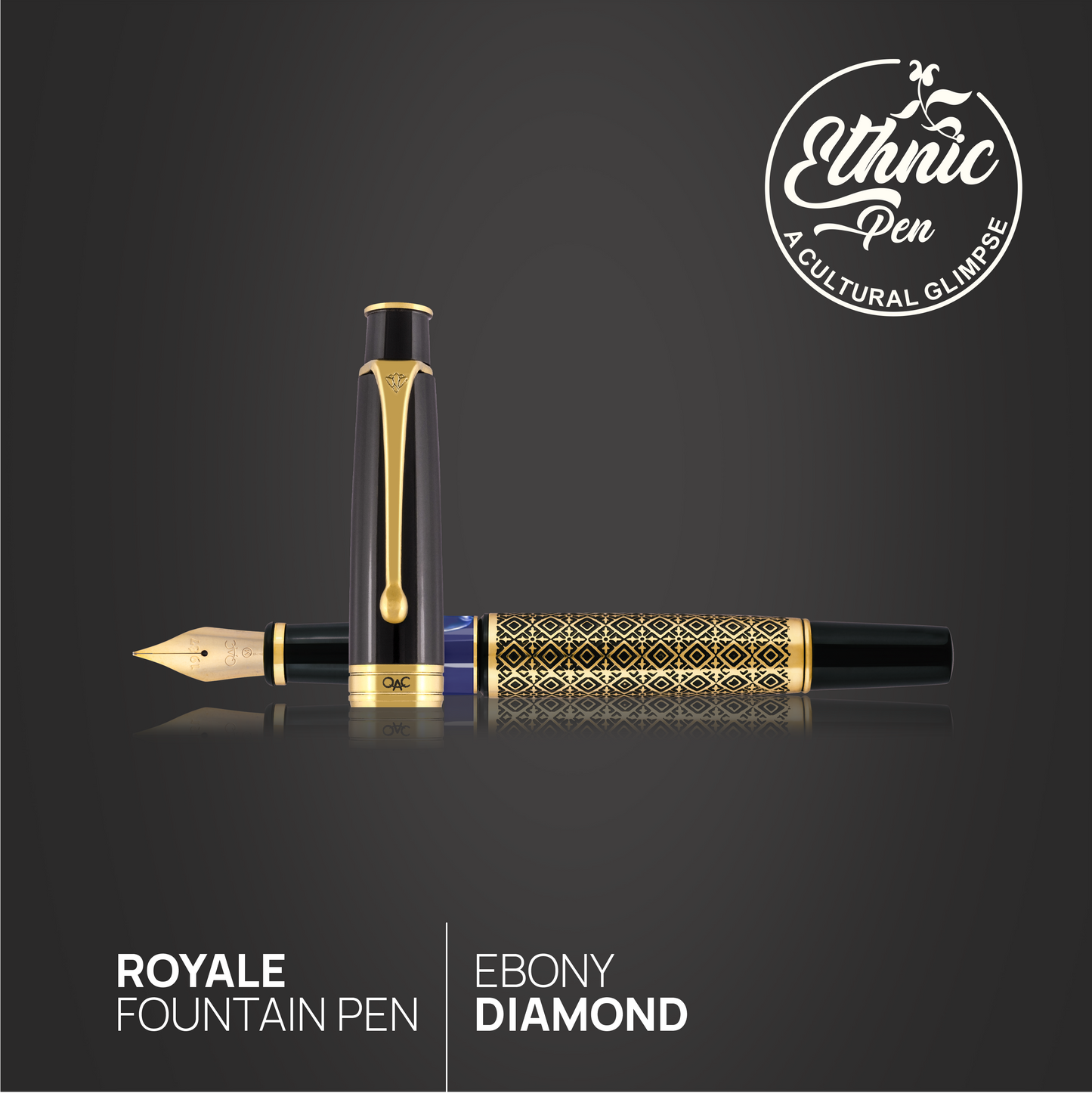 Royale Ebony Diamond Fountain Pen