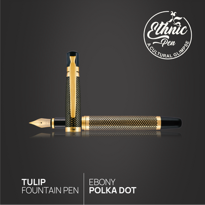 Tulip Ebony Polka Dot Fountain Pen