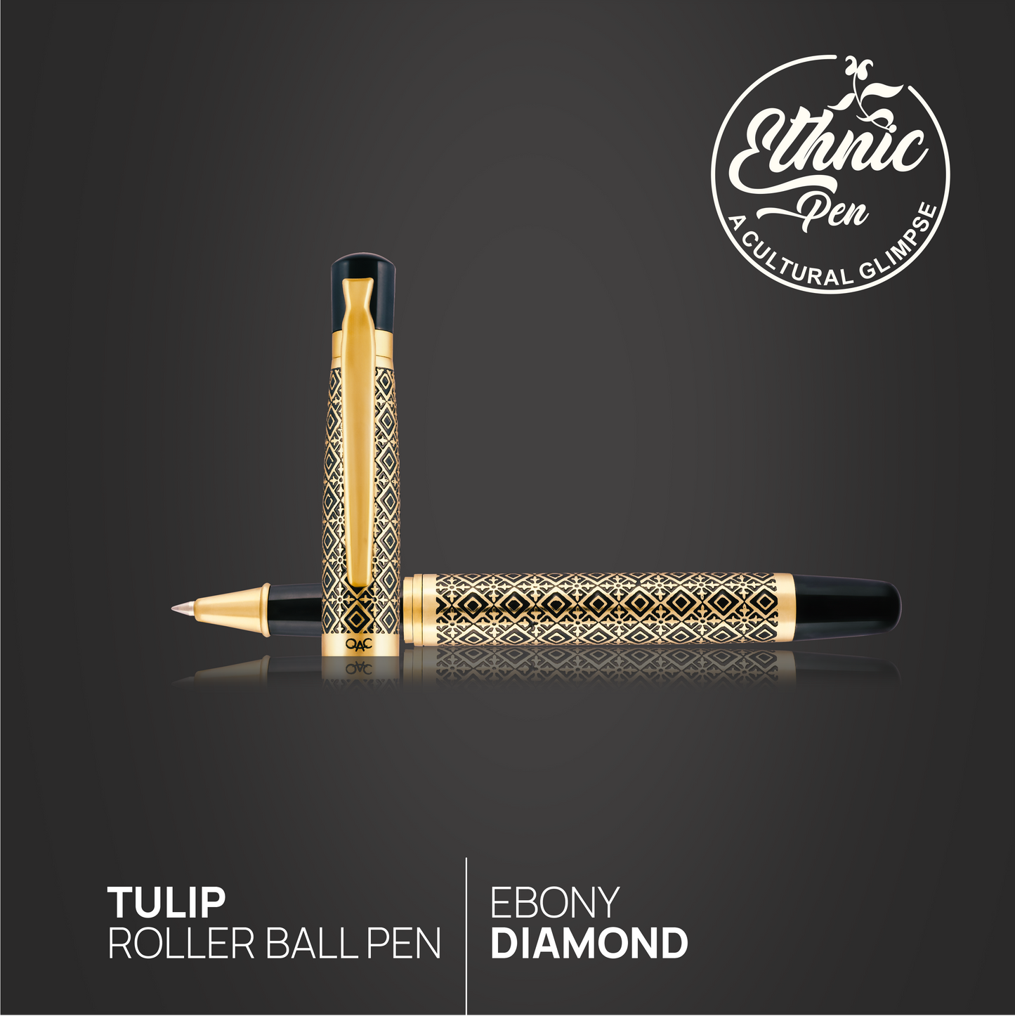 Tulip Ebony Diamond Roller Ball Pen