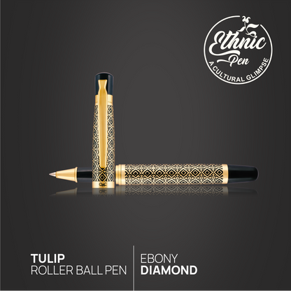 Tulip Ebony Diamond Roller Ball Pen