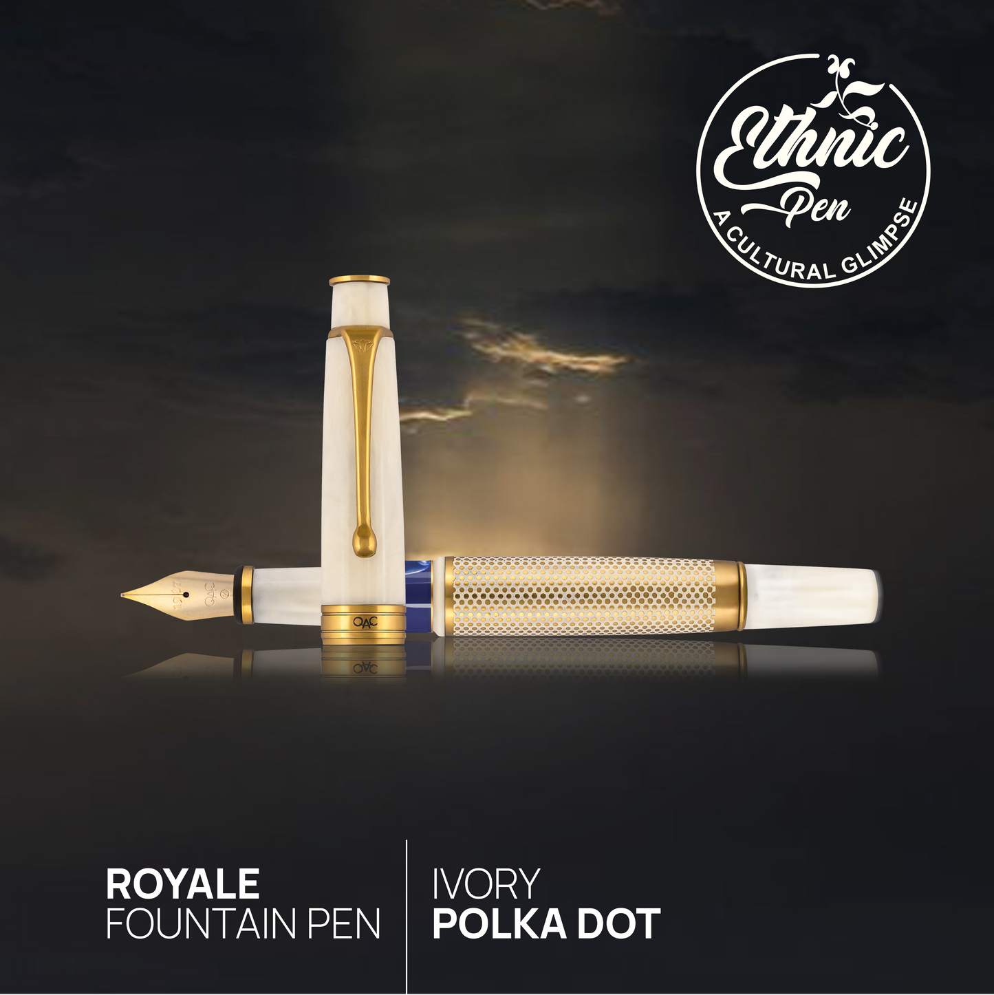 Royale Ivory Polka Dot Fountain Pen