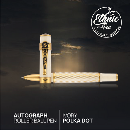 Autograph Ivory Polka Dot Roller Ball Pen