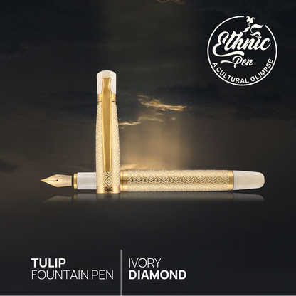 Tulip Ivory Diamond Fountain Pen