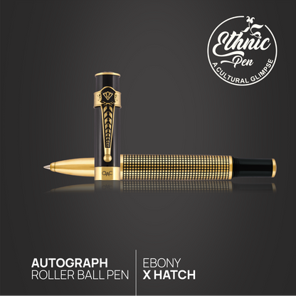Autograph Ebony X Hatch Roller Ball Pen