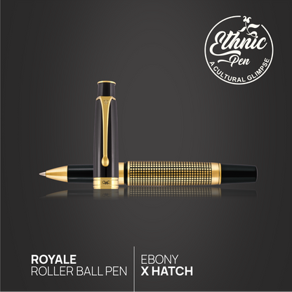 Royale Ebony X Hatch Roller Ball Pen