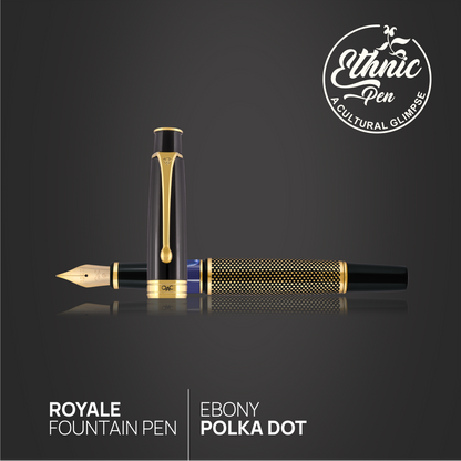 Royale Ebony Polka Dot Fountain Pen