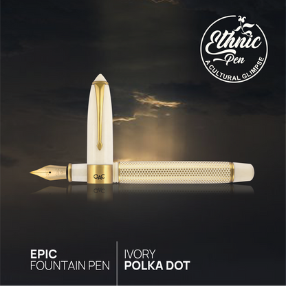 Epic Ivory Polka Dot Fountain Pen