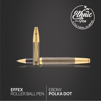 Effex Ebony Polka Dot Roller Ball Pen