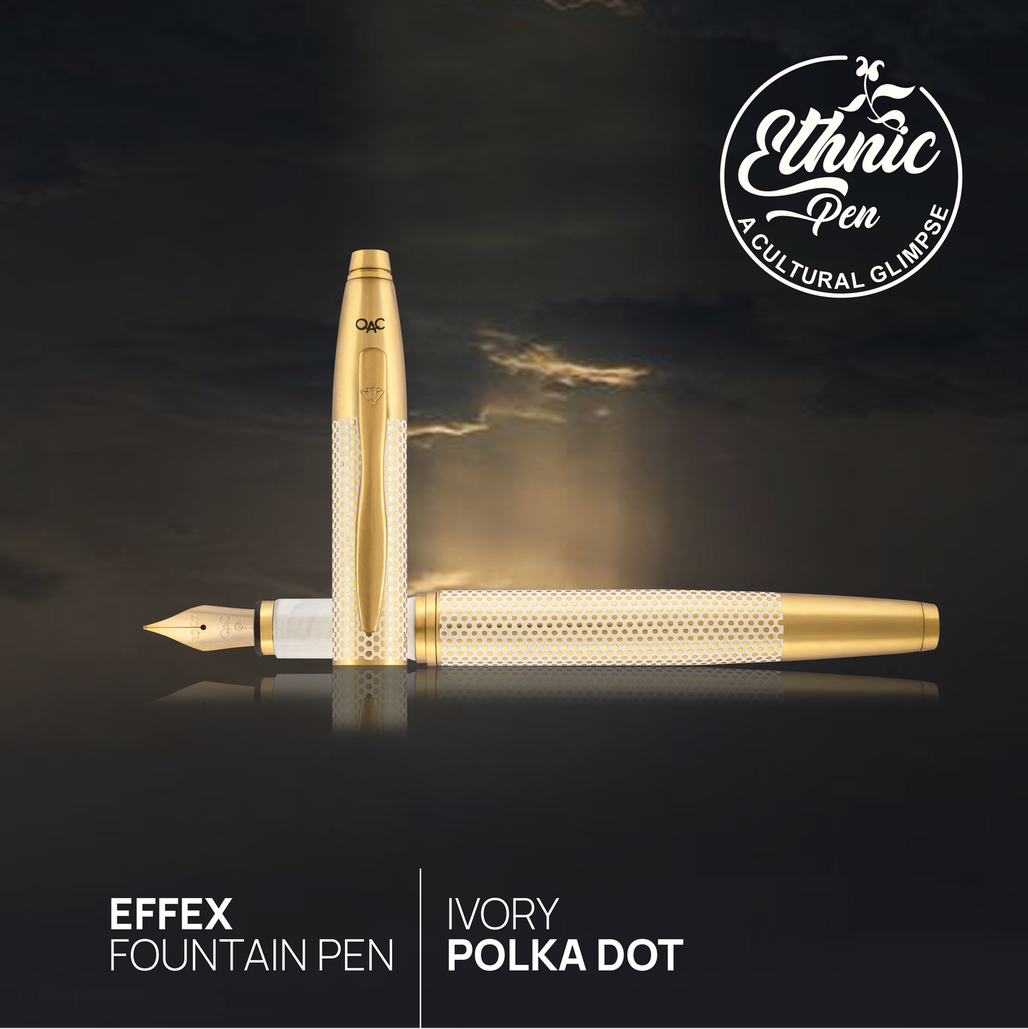 Effex Ivory Polka Dot Fountain Pen