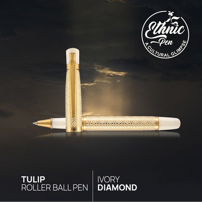 Tulip Ivory Diamond Roller Ball Pen