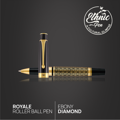Royale Ebony Diamond Roller Ball Pen