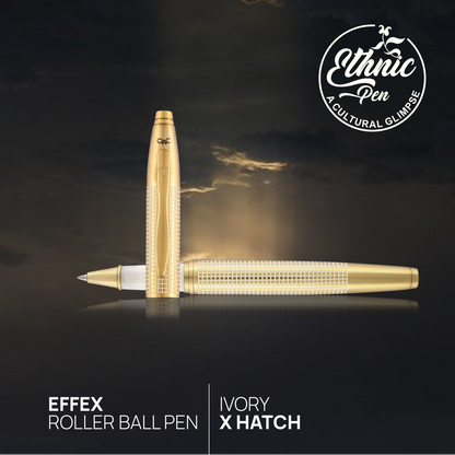 Effex Ivory X Hatch Roller Ball Pen