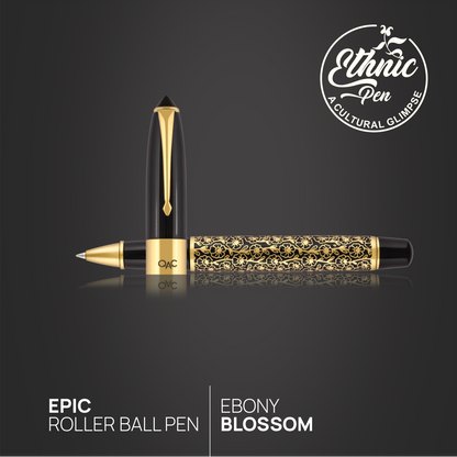 Epic Ebony Blossom Roller Ball Pen