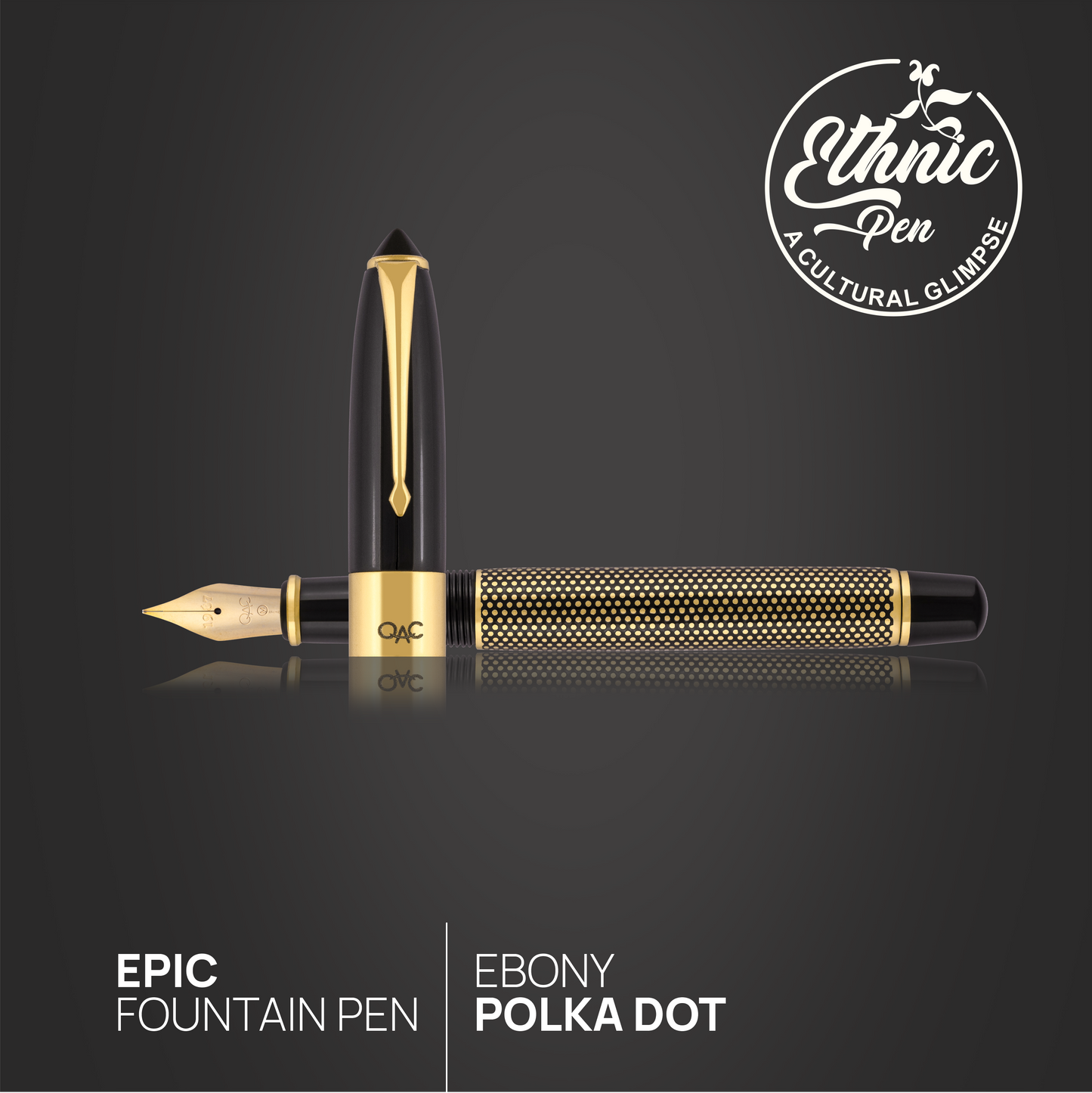 Epic Ebony Polka Dot Fountain Pen