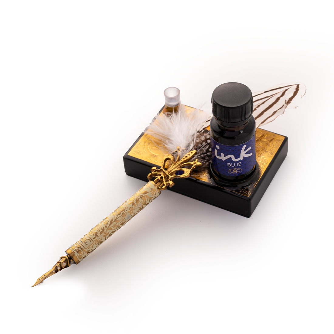 GOLD STREAK PHEASANT QUILL PEN