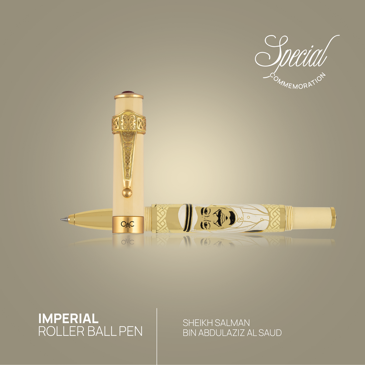 Imperial Sheikh Salman bin Abdulaziz Al Saud Roller Ball Pen Ivory