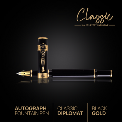 Autograph Classic Fountain Pen Black Gold Diplomat