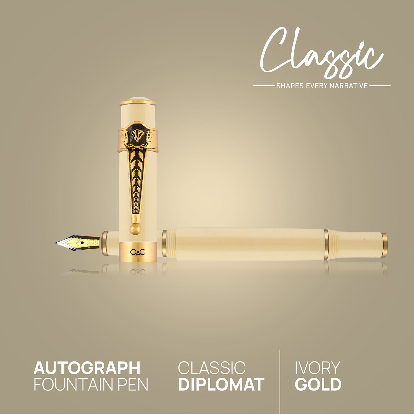 Autograph Classic Fountain Pen Ivory Gold Diplomat