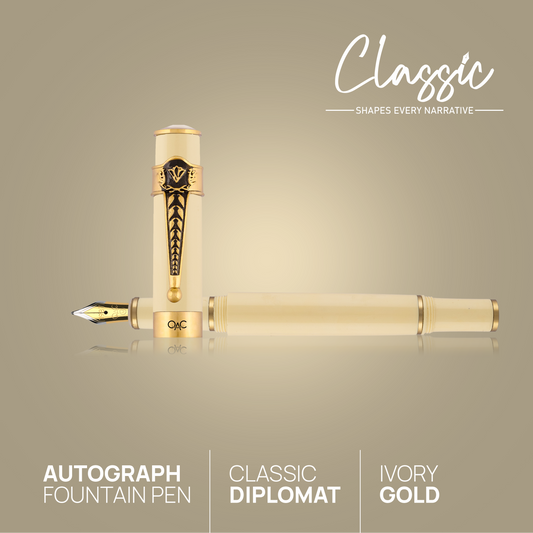 Autograph Classic Fountain Pen Ivory Gold Diplomat