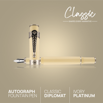 Autograph Classic Fountain Pen Ivory Platinum Diplomat