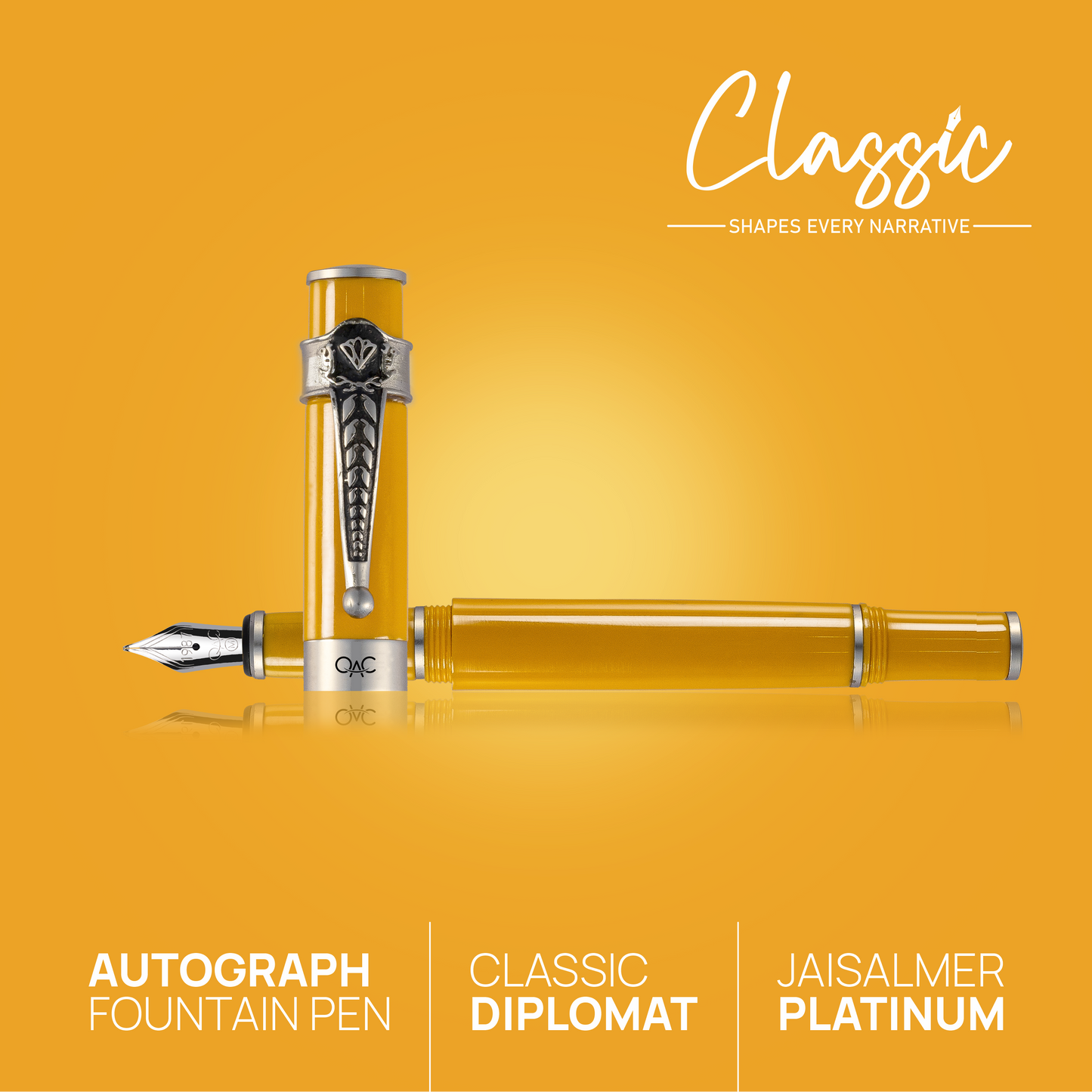Autograph Classic Fountain Pen Jaisalmer Platinum Diplomat