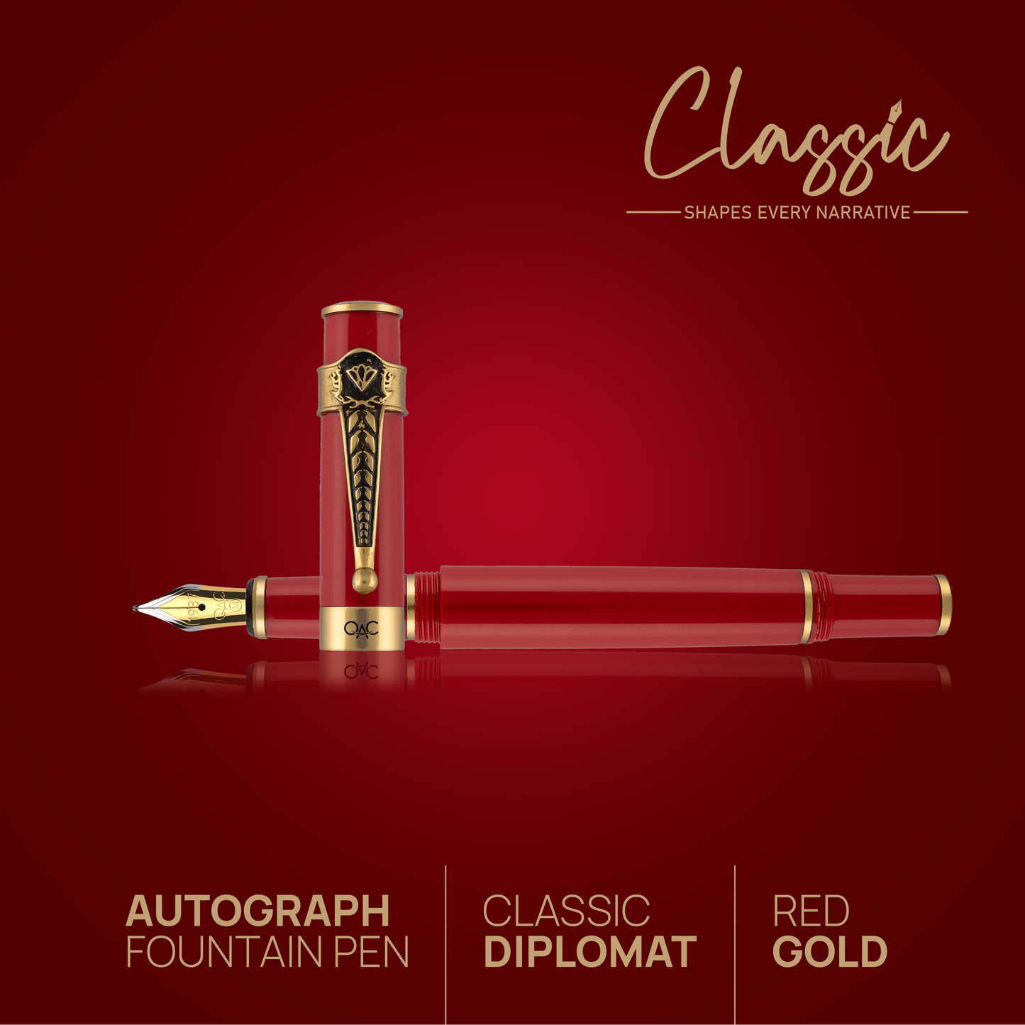 Autograph Classic Fountain Pen Red Gold Diplomat
