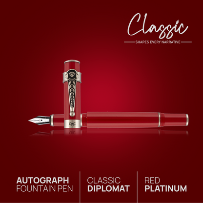 Autograph Classic Fountain Pen Red Platinum Diplomat
