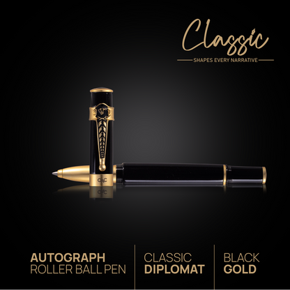 Autograph Classic Roller Ball Pen Black Gold Diplomat
