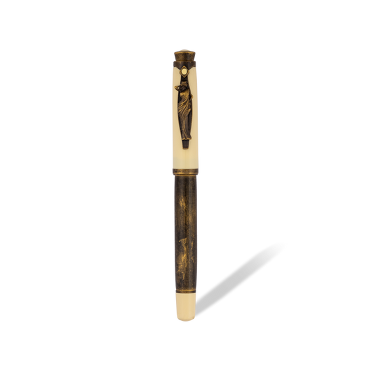 Drape Saree Clip Roller Ball Pen Ivory