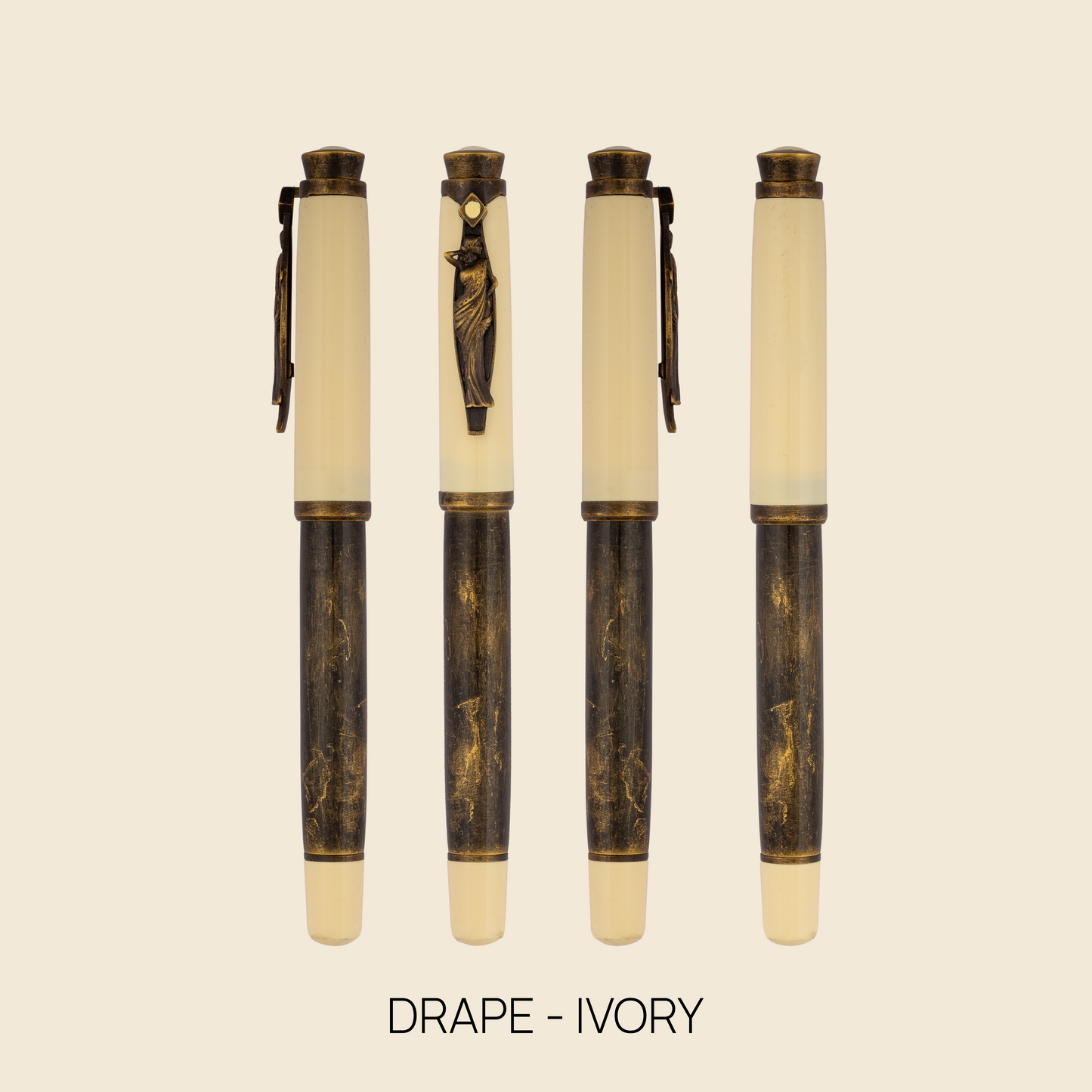 Drape  Saree Clip Fountain pen Ivory