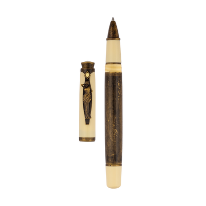 Drape  Saree Clip Roller ball pen Ivory